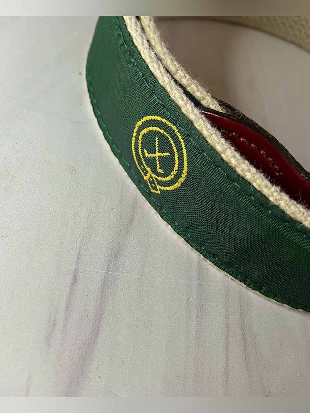 Vintage Leather and Canvas Golf Country Club Belt 36 Ribbon Preppy - Picture 6 of 6